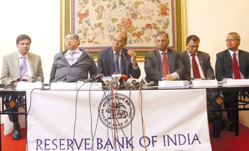 RBI Governor D Subbarao addressing a press conference in Srinagar.Pic Bilal Bahadur